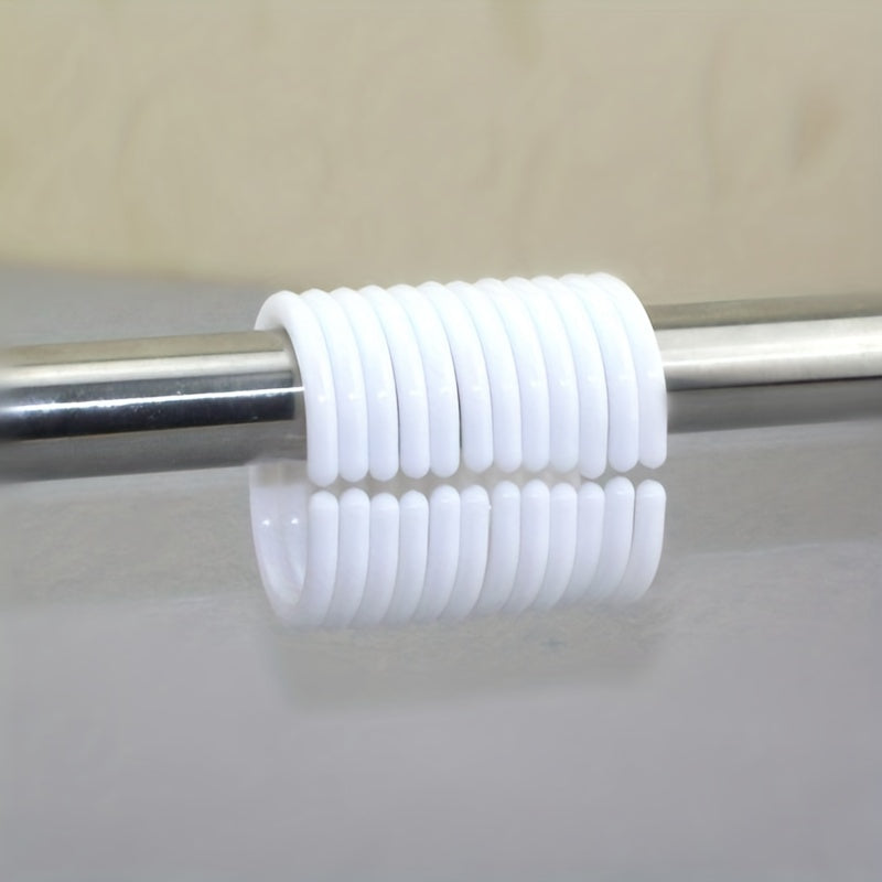 12pcs C Shaped Curtain Rings with Single Hook for Shower Curtains