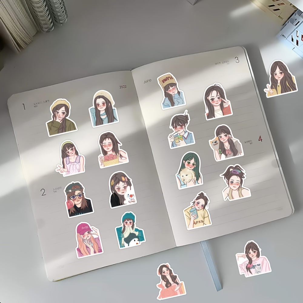 60pcs Beauty Selfie Graffiti Stickers Laptop Helmet Decor Waterproof