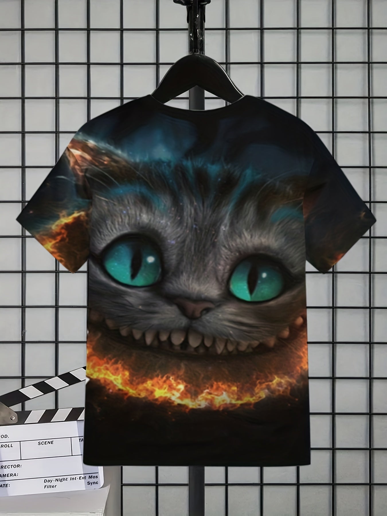 Boys' 3D Cat Graphic T Shirt Active & Stretchy Short Sleeve Tee