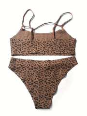 Leopard Print Bra & Panties Lingerie Set