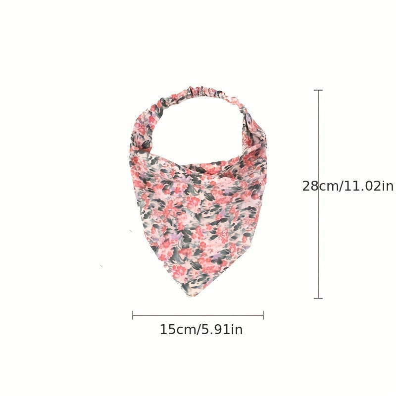 Paisley Print Headband Triangle Head Scarf Elastic Fabric Turban Women