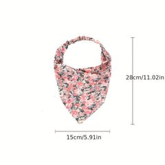 Paisley Print Headband Triangle Head Scarf Elastic Fabric Turban Women