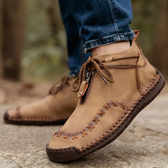 Men's Casual Retro Walking Desert Ankle Boots With Zipper