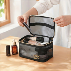 Mesh Makeup Storage Bag Transparent Travel Toiletry Wash Bag
