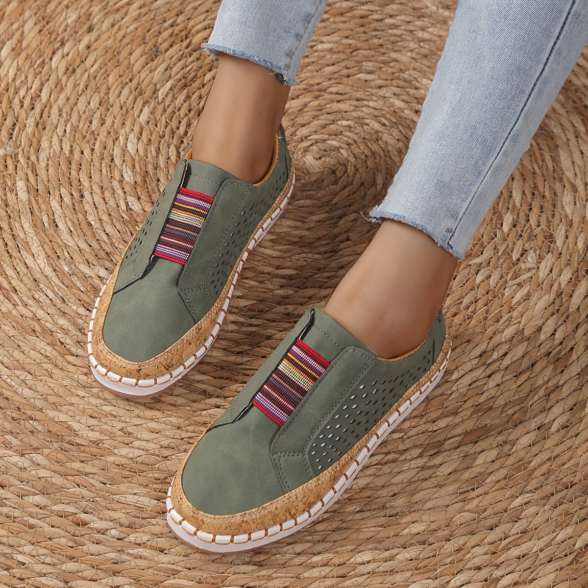 Women's Classic Slip On Loafers Faux Leather Low Top Shoes