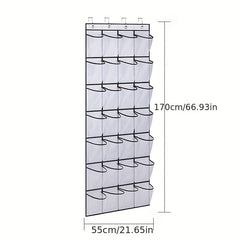Over The Door Shoe Rack with 28 Large Mesh Pockets Organizer