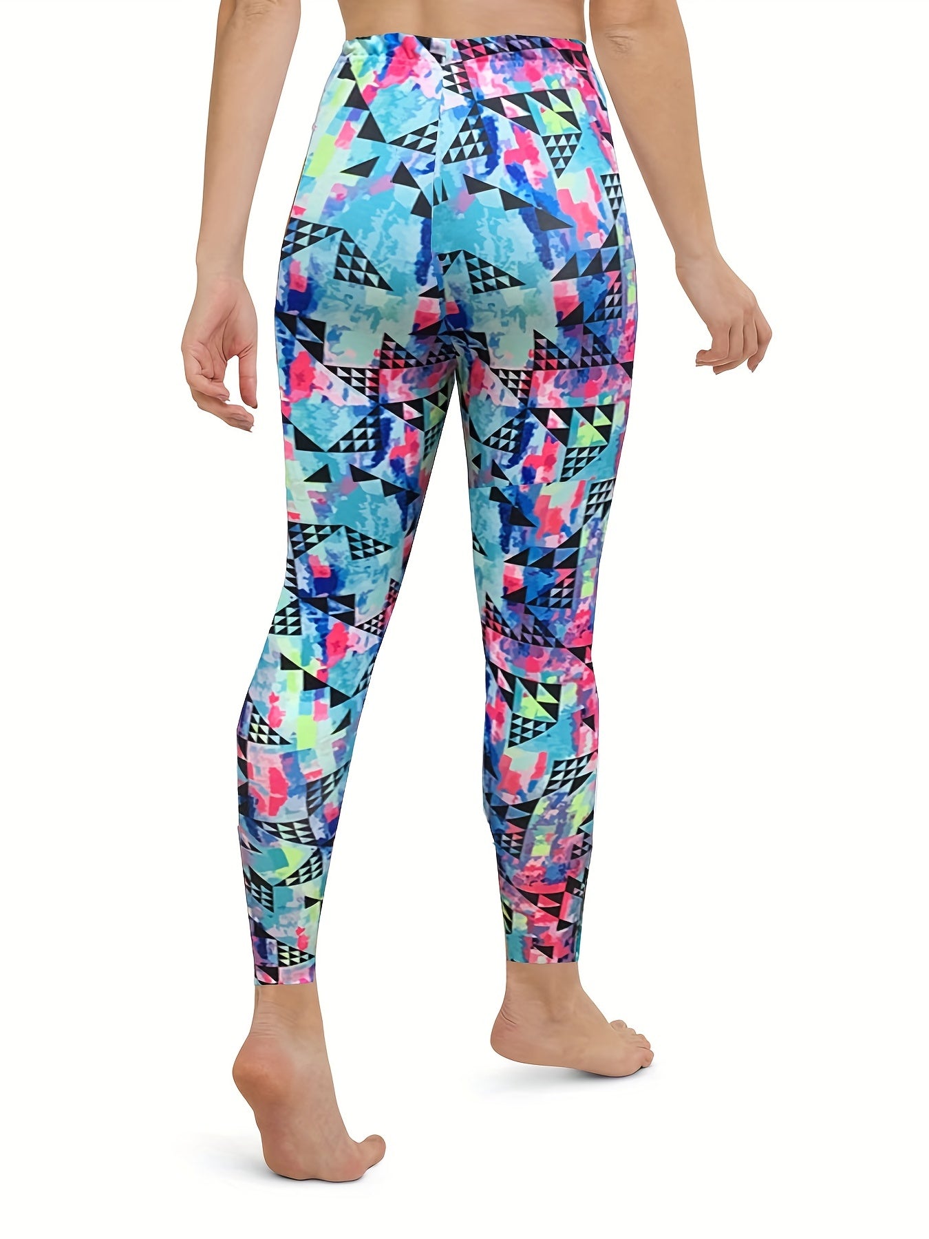 Geometric Print Skinny Leggings Stretchy Casual Leggings