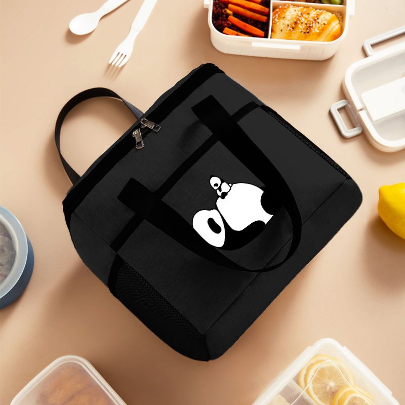 Insulated Lunch Bag with Panda Waterproof Oxford Fabric