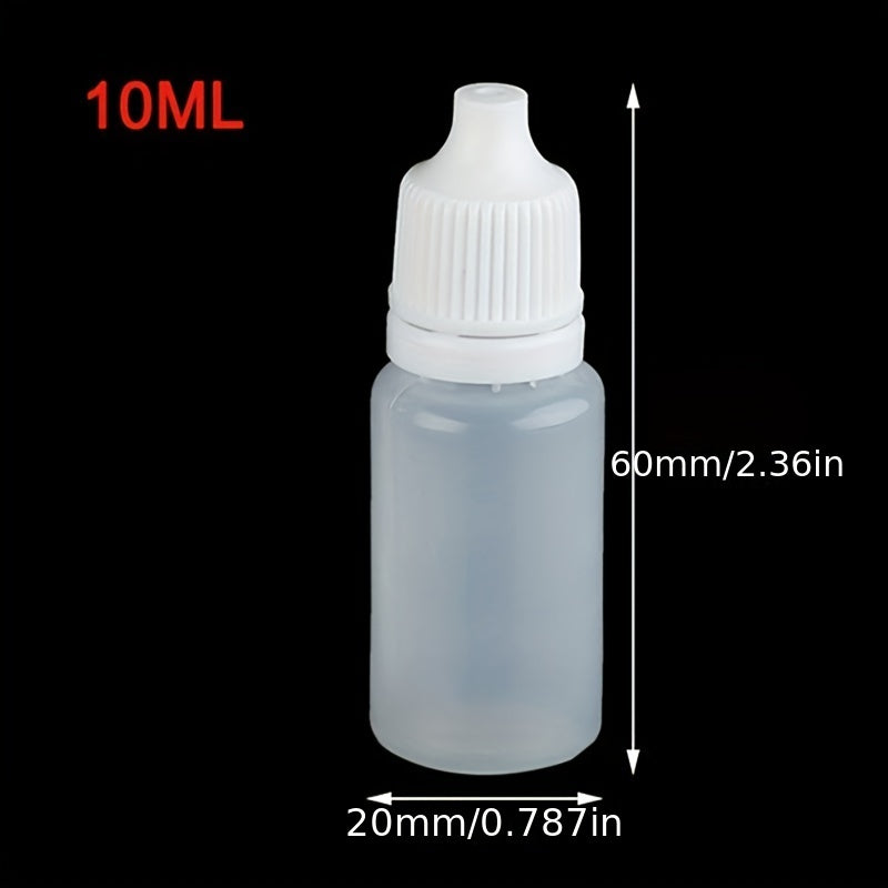 10pcs Empty Plastic Liquid Dropper Bottles 10-100ml Refillable Travel Paint