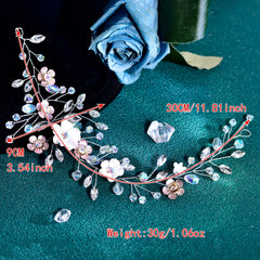 Whimsical Floral Bridal Headband with Sparkling Accents