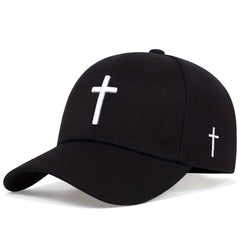 Cross Embroidery Baseball Cap Solid Casual Dad Hats Unisex Sunscreen