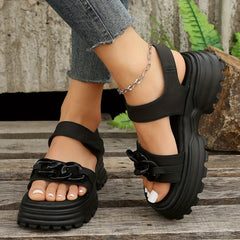 Women's Chain Decor Sports Sandals Thick Bottom Summer Sandals
