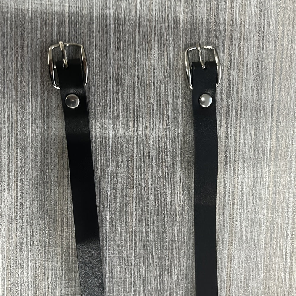 Gothic Double Row Circle Choker with Pin Buckle