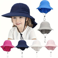 Kids Casual Shawl Hat Quick Dry Sun Protection Bucket Hat