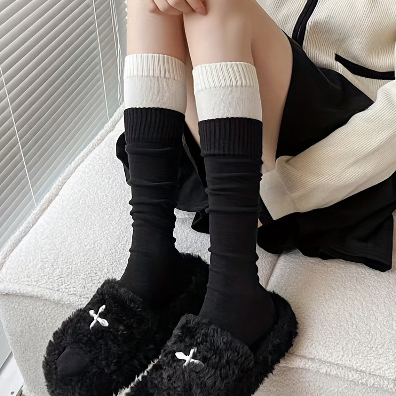 Colorblock Calf Socks - College Style Knee High Socks