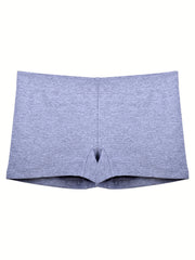 3pcs Solid Boyshort Panties Soft & Comfortable Stretch Panties