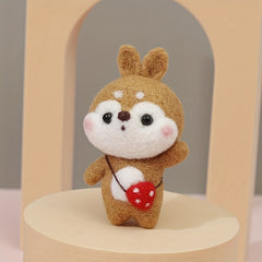 1pc Squirrel Wool Felt Poking Diy Material Bag Needle Felting Gift Sewing