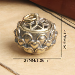 Mini Brass Lotus Incense Holder Key Chain for Car and Backpack