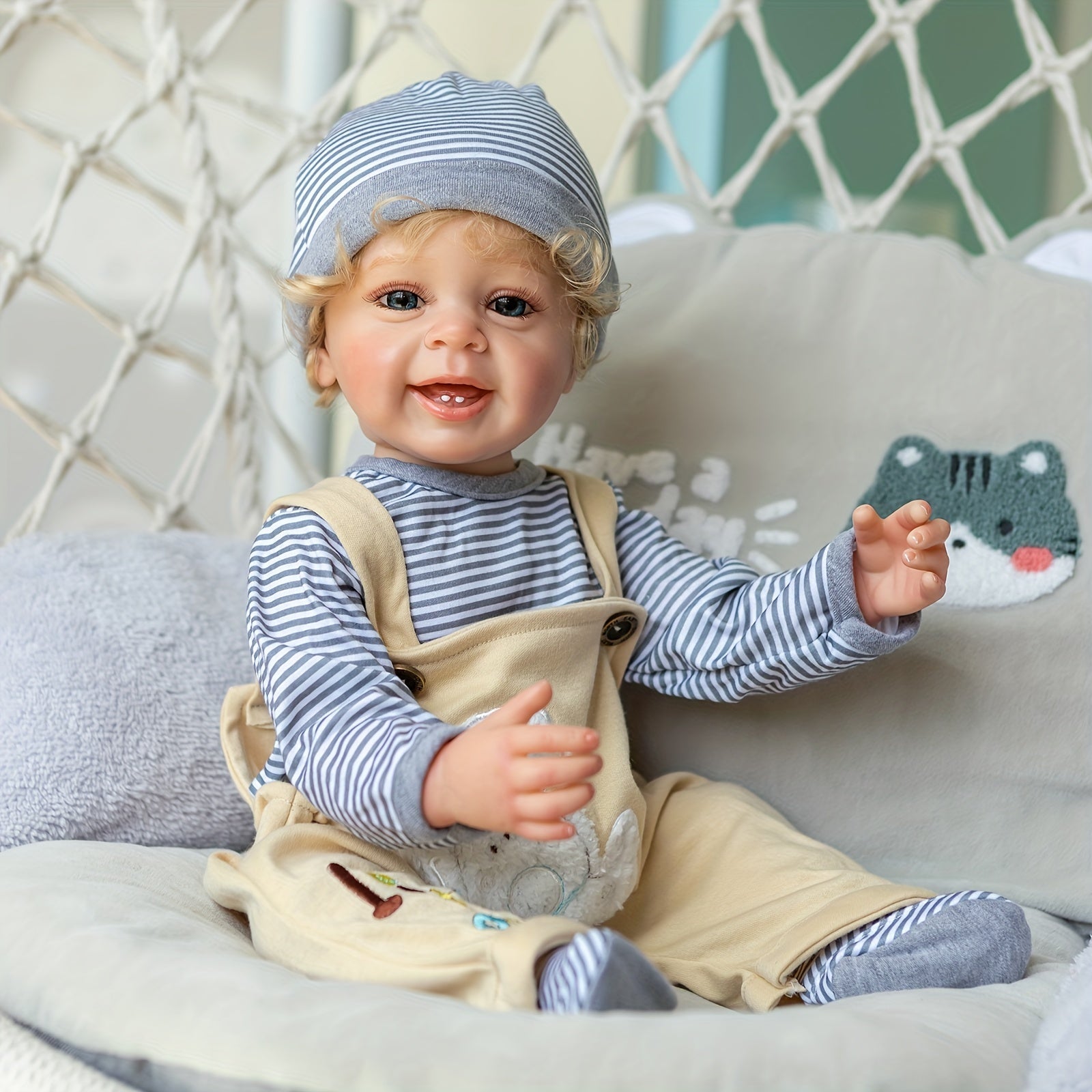 Rubber Boy Baby Doll Hair Simulation Play House Toy Gift