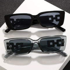2pcs Men's Small Frame Sunglasses Metal Splicing UV Protection