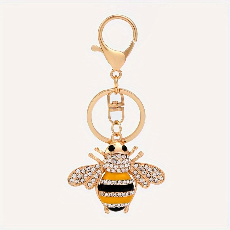 Metal Diamond Bee Keychain Party Decor Christmas