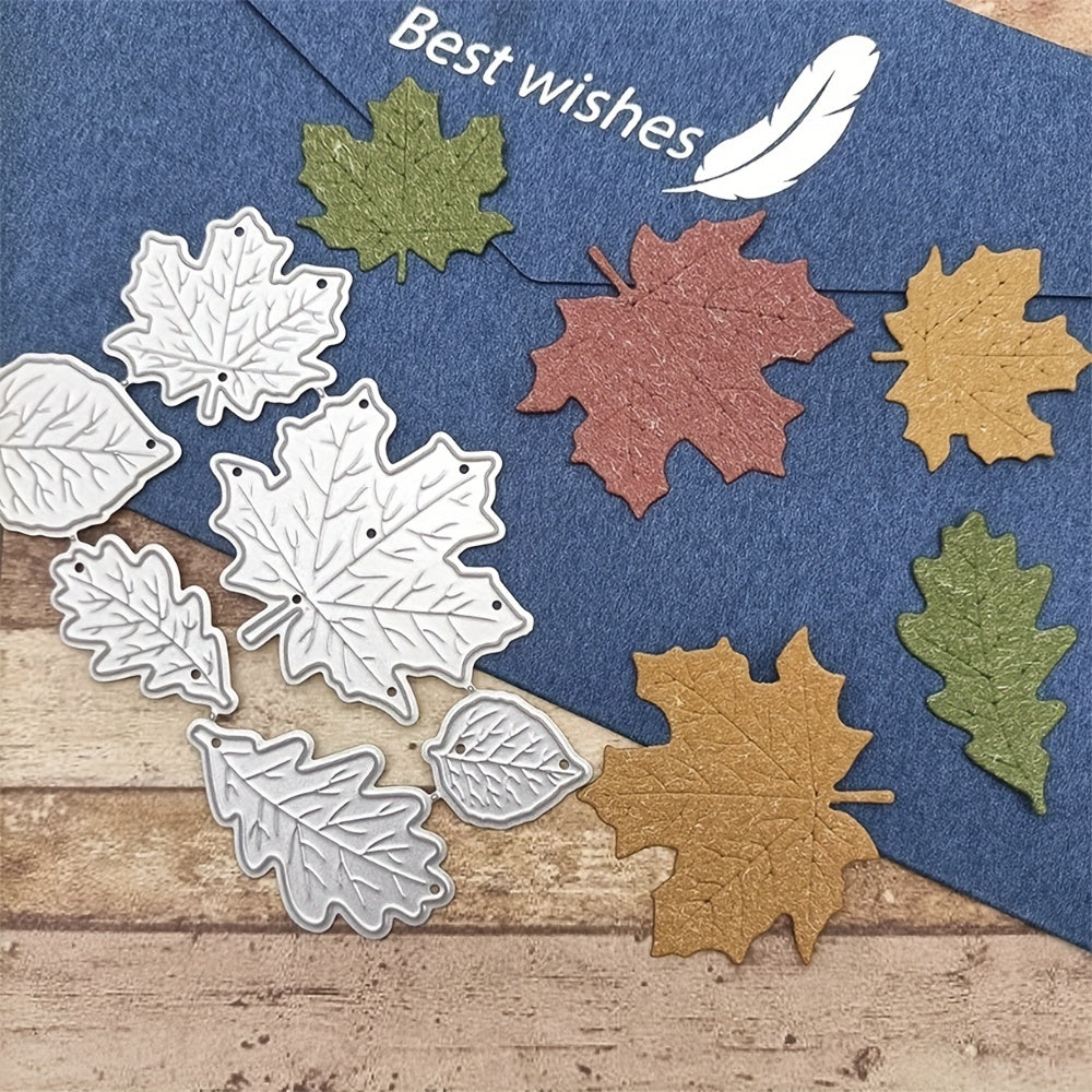 6Pcs Set Maple Leaf Metal Cutting Dies for Scrapbooking and Card Making DIY
