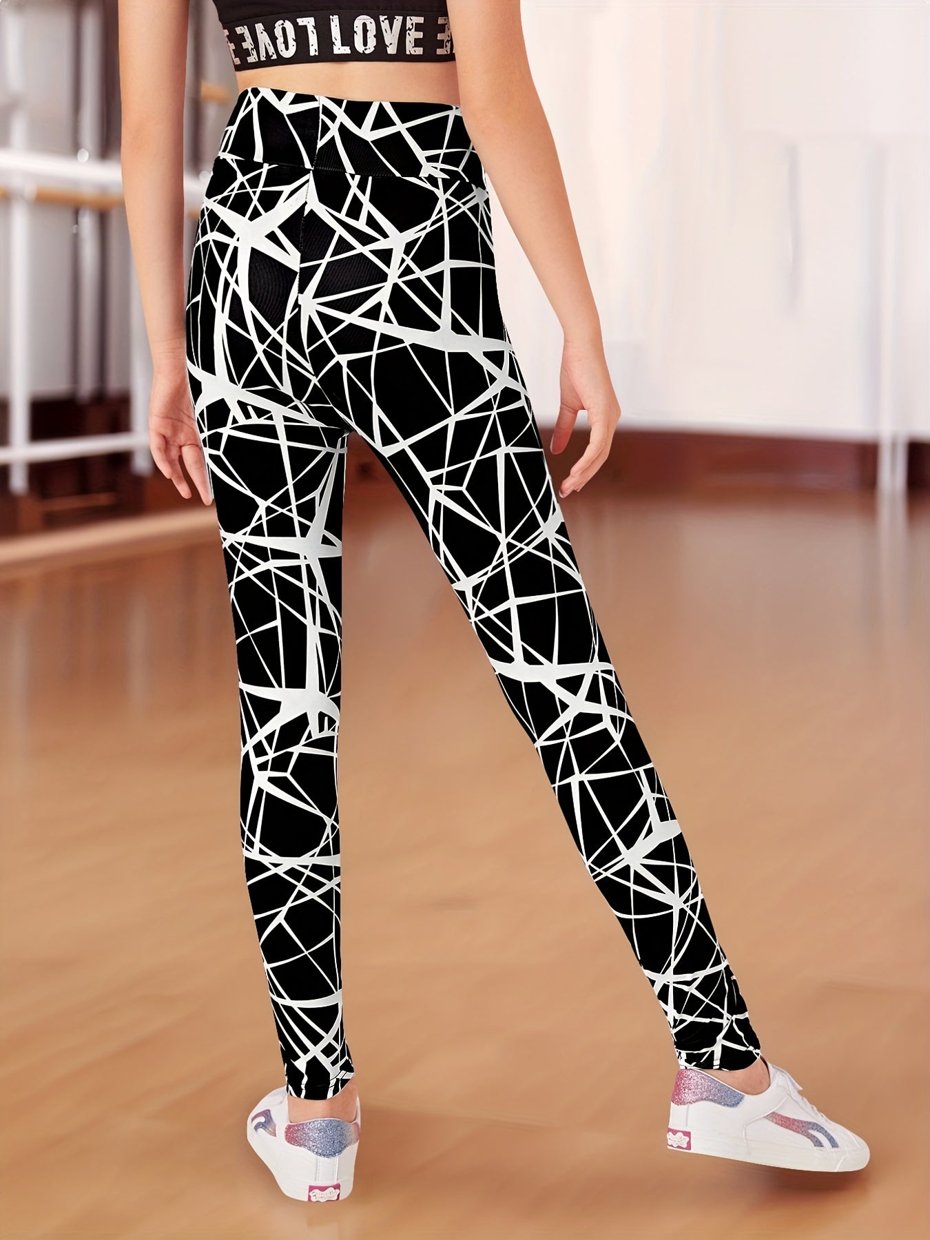 High Waisted Yoga Pants Leggings Girls Elastic Pants for Yoga Running Gym