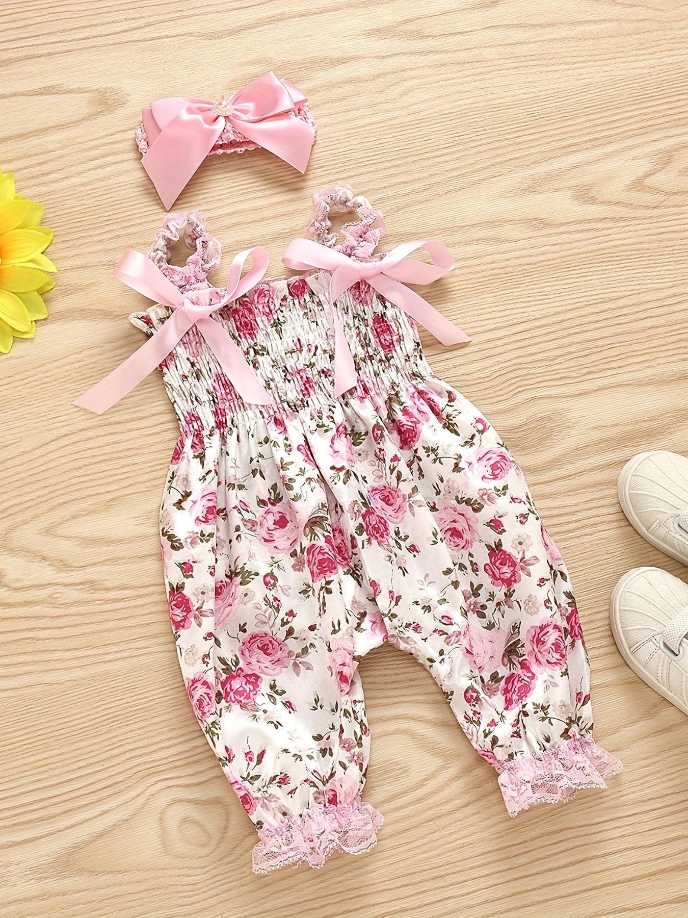 Floral Sleeveless Bodysuit Baby Girl Onesie