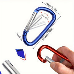8pc D Shaped Aluminum Carabiner Hook Metal Buckle for Travel Camping Backpacking