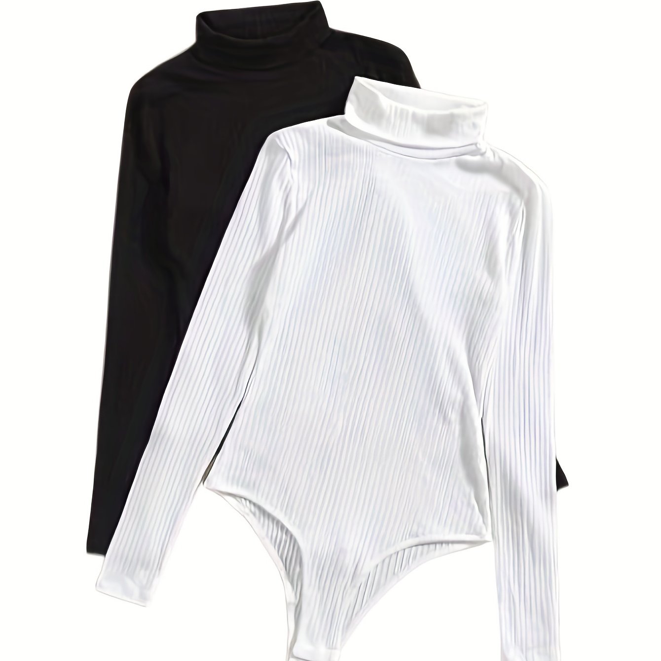 Slim Bodysuit 2 Pack Turtle Neck Long Sleeve Bodysuit