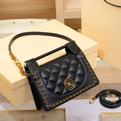 Grid Pattern Women's Handbag with Shoulder Strap & Magnetic Closure
