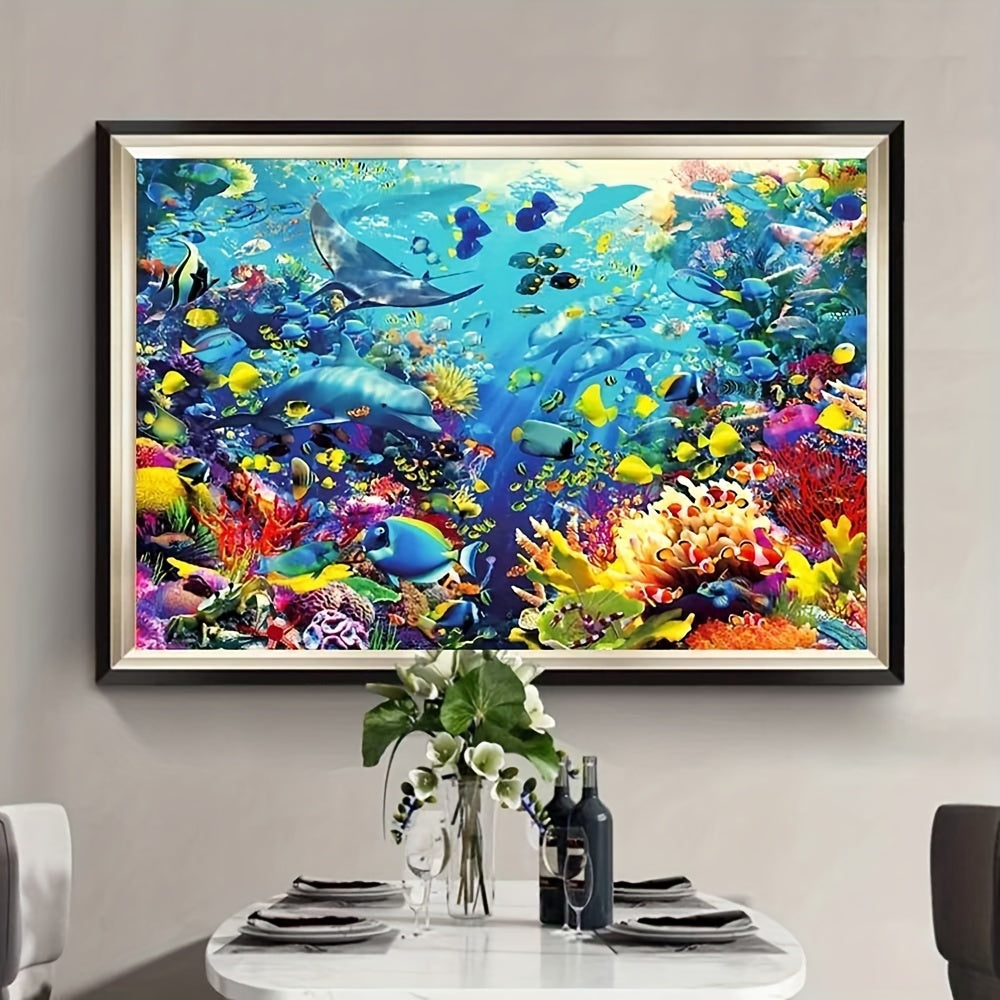 Sea World Cross Stitch Kit Seascape 11CT Printed Canvas Embroidery DIY Home Deco