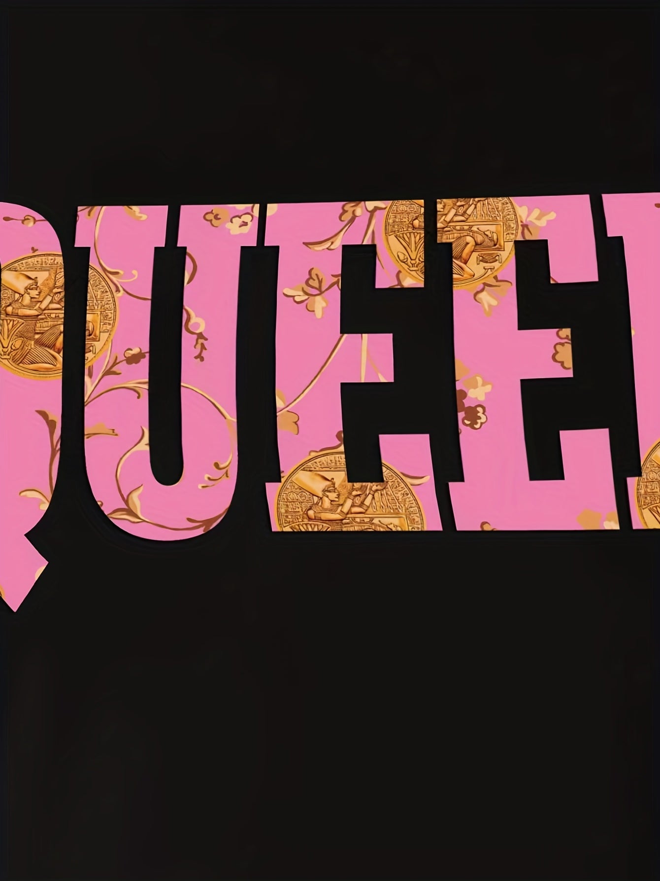 Queen Letter Print Tee & Graphic Print Shorts Set