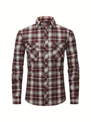 Men's Plaid Button Up Shirt Long Sleeve