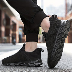 Men's Knit Sneakers Lace Up Breathable