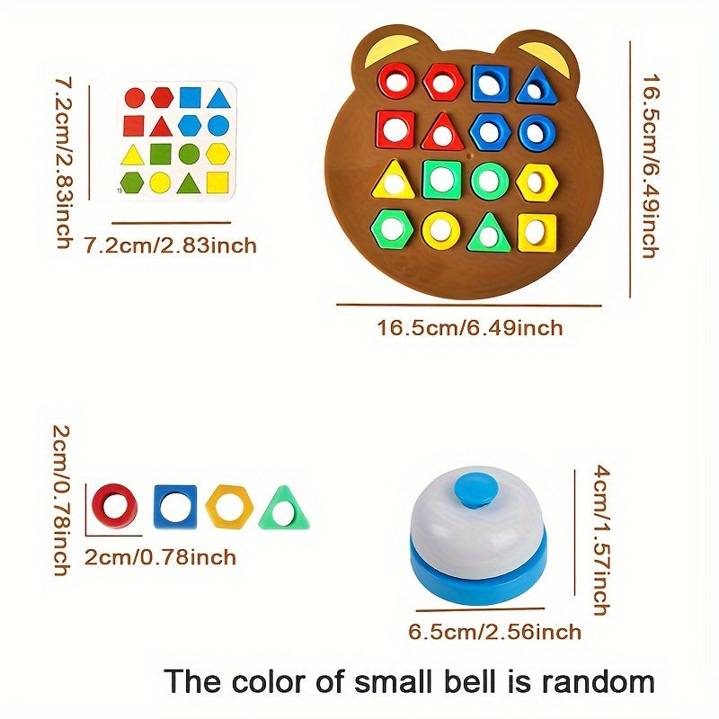 Bear Shape Matching Toys Colorful Geometric Blocks for Kids' Thinking Skills