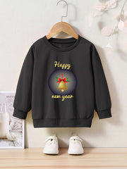 OERYUI Toddler Cartoon Bell & HAPPY YEAR Sweatshirt Top