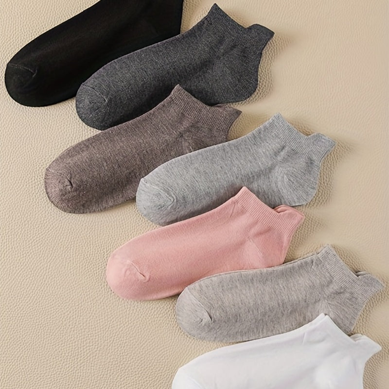 7 Pairs Mixed Short Socks Heel Guard Ankle Socks Women's Stockings