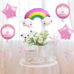 Rainbow Cloud Sequin Aluminum Film Balloon Set Birthday Party Decor