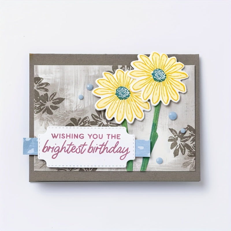 Cheerful Daisies Clear Stamps & Metal Dies DIY Craft Scrapbooking