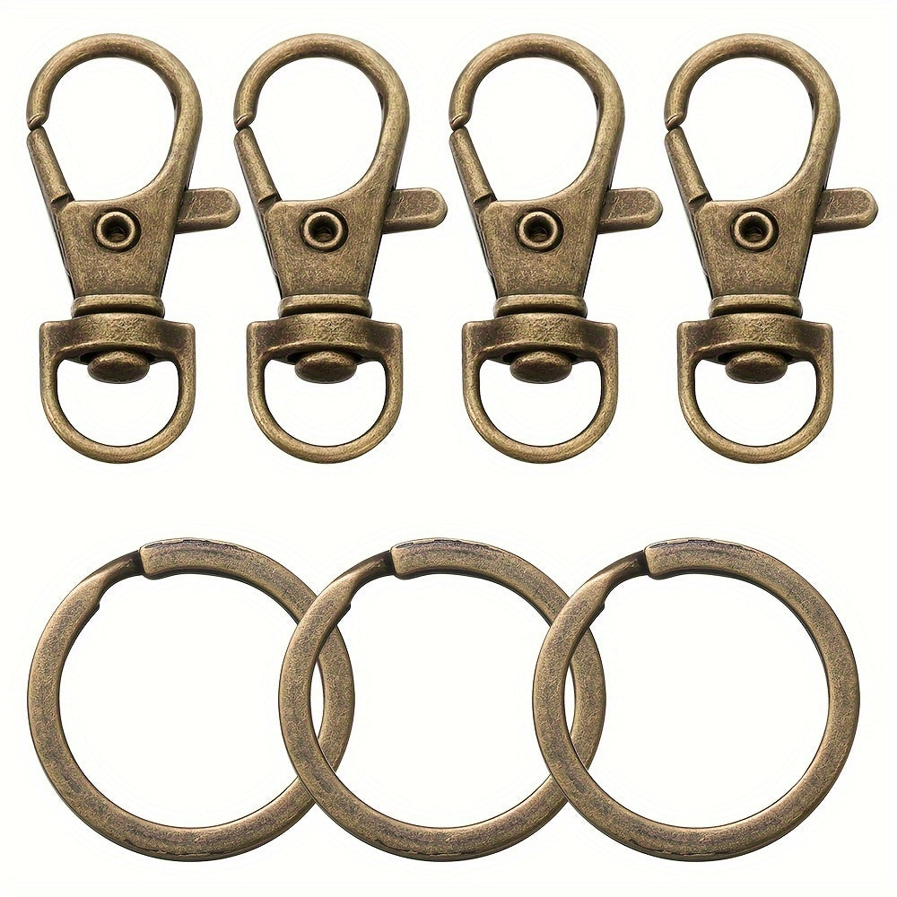 20Pcs Swivel Clasps Set Lanyard Snap Hooks Key Chain Rings Lobster Clasps