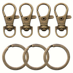 20Pcs Swivel Clasps Set Lanyard Snap Hooks Key Chain Rings Lobster Clasps
