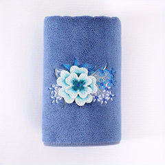 Soft Flower Embroidered Hand Towel Coral Fleece Face Towel