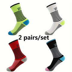 2pairs Outdoor Sports Crew Socks For Men Women