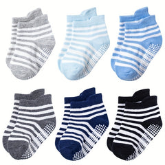 6 Pairs Kids Non Slip Floor Socks for Toddlers and Infants
