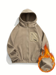 Polar Fleece Thermal Casual Jacket Zip Up Windproof Coat