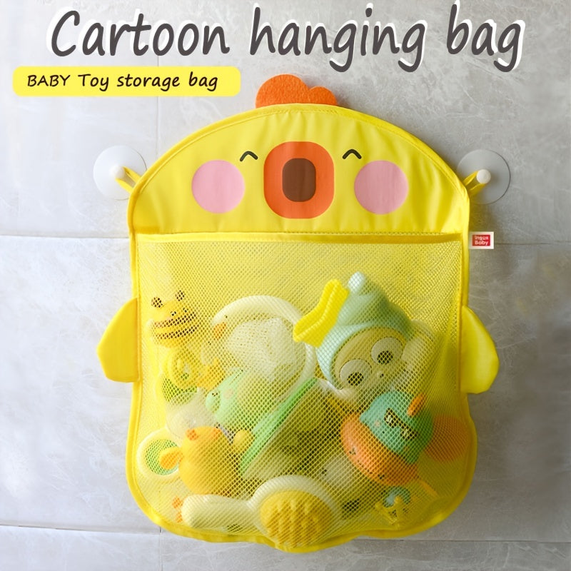 Kids Toy Storage Bag Cartoon Chicken With Suction Cup