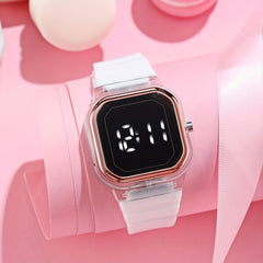 Colorful Digital Watch LED Display Button Setting Electronic Watch
