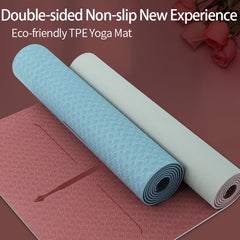 Non Slip Waterproof Yoga Mat 72x24x0.31 with Body Guide Line