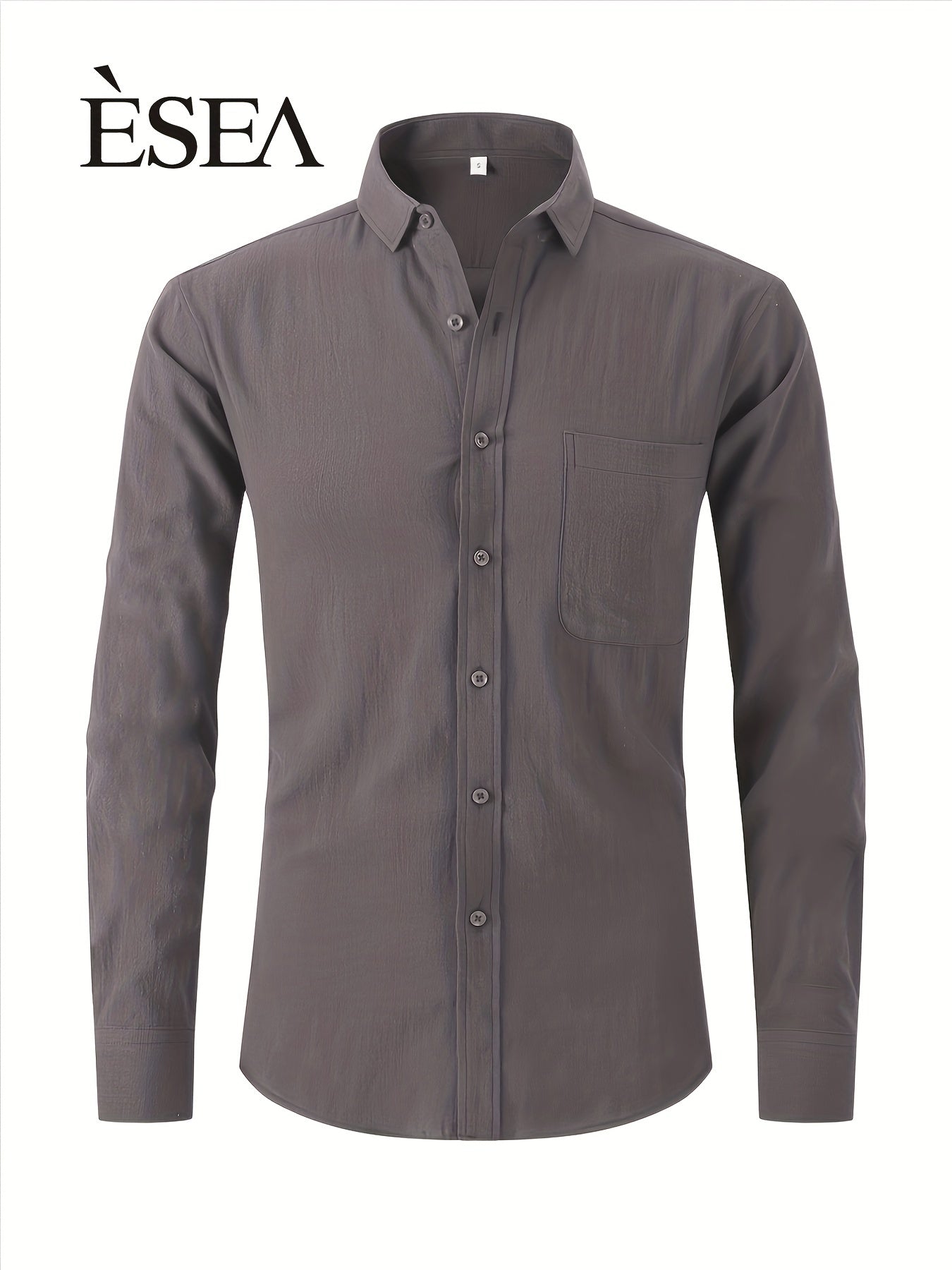 Men's Autumn Plus Size Solid Long Sleeve Shirt